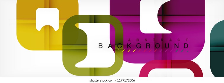 Square geometric background, multicolored template for business or technology presentation or web brochure cover layout, vector wallpaper.