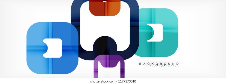 Square geometric background, multicolored template for business or technology presentation or web brochure cover layout, vector wallpaper.