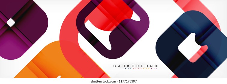 Square geometric background, multicolored template for business or technology presentation or web brochure cover layout, vector wallpaper.