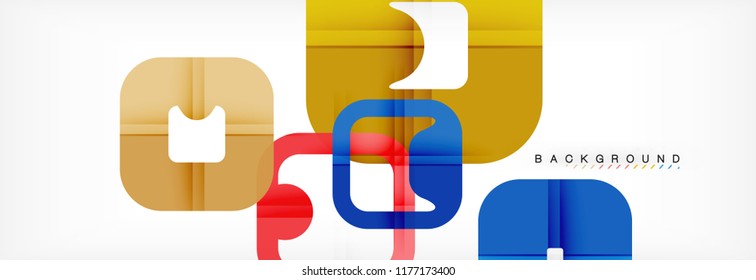 Square geometric background, multicolored template for business or technology presentation or web brochure cover layout, vector wallpaper.