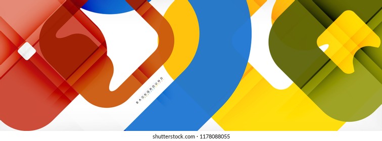 Square geometric background, multicolored template for business or technology presentation or web brochure cover layout, vector wallpaper.