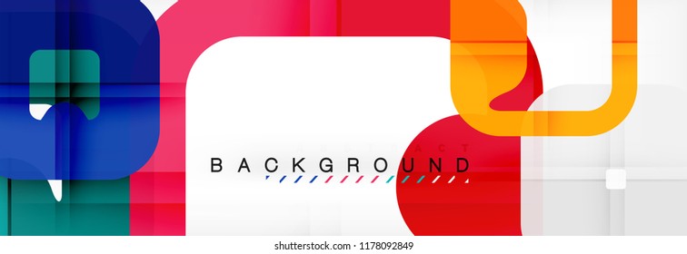 Square geometric background, multicolored template for business or technology presentation or web brochure cover layout, vector wallpaper.