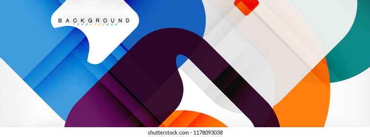 Square geometric background, multicolored template for business or technology presentation or web brochure cover layout, vector wallpaper.