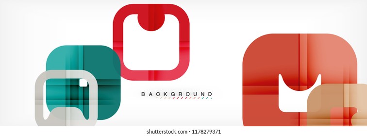 Square geometric background, multicolored template for business or technology presentation or web brochure cover layout, vector wallpaper.