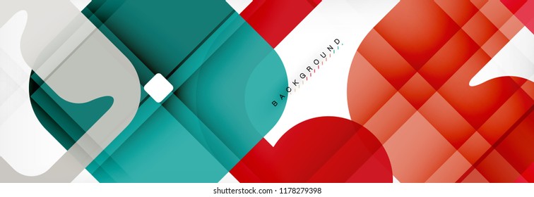 Fondo geométrico cuadrado, plantilla multicolor para presentación de negocios o tecnología o diseño de portada de folletos web, fondo de pantalla vectorial.