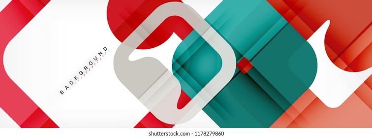 Square geometric background, multicolored template for business or technology presentation or web brochure cover layout, vector wallpaper.