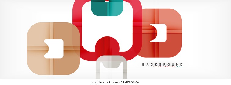 Square geometric background, multicolored template for business or technology presentation or web brochure cover layout, vector wallpaper.