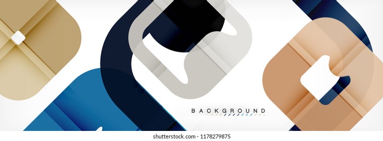 Square geometric background, multicolored template for business or technology presentation or web brochure cover layout, vector wallpaper.