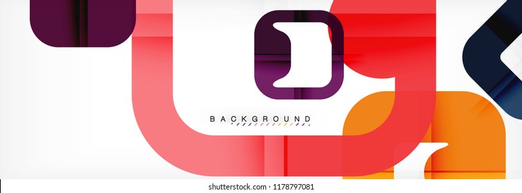 Square geometric background, multicolored template for business or technology presentation or web brochure cover layout, vector wallpaper.