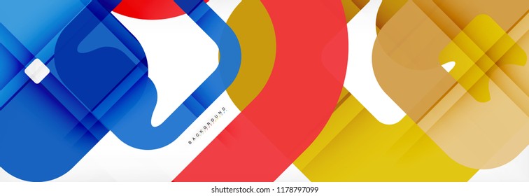 Square geometric background, multicolored template for business or technology presentation or web brochure cover layout, vector wallpaper.