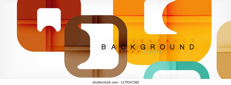 Square geometric background, multicolored template for business or technology presentation or web brochure cover layout, vector wallpaper.