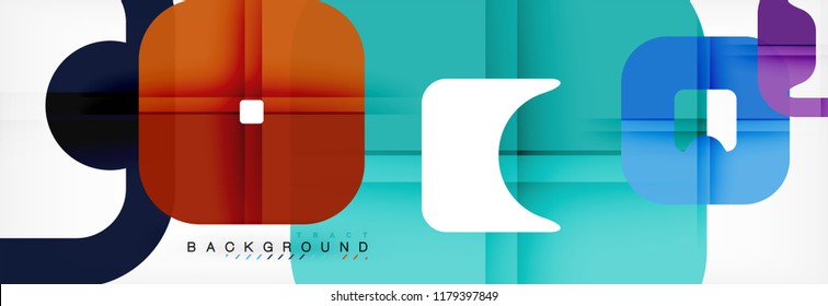 Square geometric background, multicolored template for business or technology presentation or web brochure cover layout, vector wallpaper.