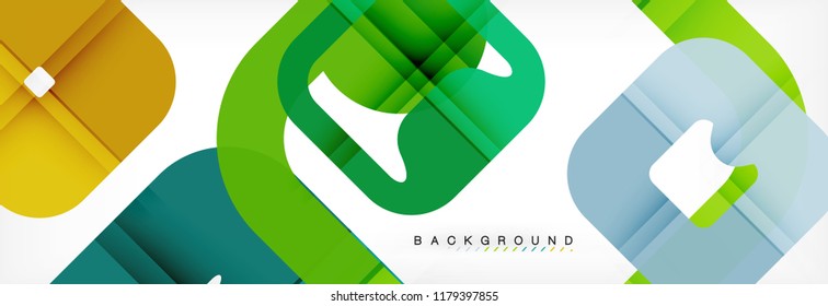 Square geometric background, multicolored template for business or technology presentation or web brochure cover layout, vector wallpaper.