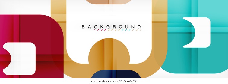 Square geometric background, multicolored template for business or technology presentation or web brochure cover layout, vector wallpaper.