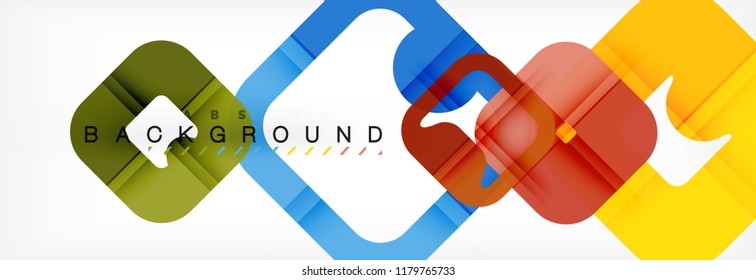 Square geometric background, multicolored template for business or technology presentation or web brochure cover layout, vector wallpaper.