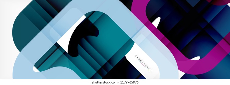 Square geometric background, multicolored template for business or technology presentation or web brochure cover layout, vector wallpaper.