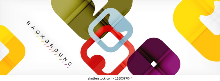 Square geometric background, multicolored template for business or technology presentation or web brochure cover layout, vector wallpaper.