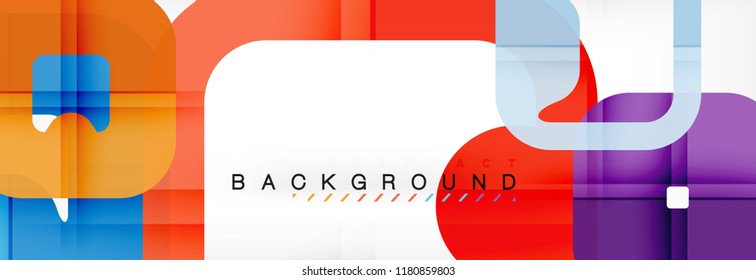 Square geometric background, multicolored template for business or technology presentation or web brochure cover layout, vector wallpaper.