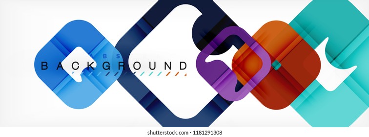 Square geometric background, multicolored template for business or technology presentation or web brochure cover layout, vector wallpaper.
