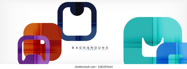 Square geometric background, multicolored template for business or technology presentation or web brochure cover layout, vector wallpaper.
