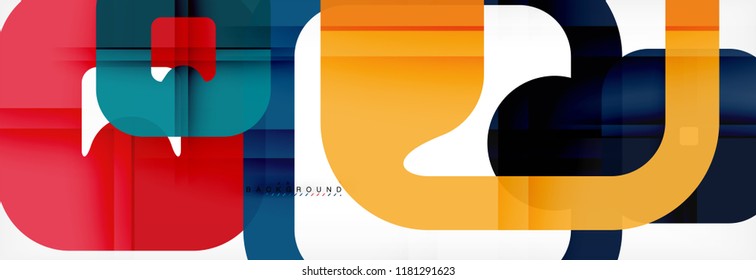 Fondo geométrico cuadrado, plantilla multicolor para presentación de negocios o tecnología o diseño de portada de folletos web, fondo de pantalla vectorial.
