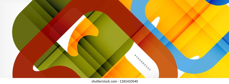 Square geometric background, multicolored template for business or technology presentation or web brochure cover layout, vector wallpaper.