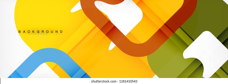 Square geometric background, multicolored template for business or technology presentation or web brochure cover layout, vector wallpaper.