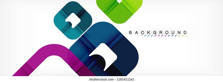 Square geometric background, multicolored template for business or technology presentation or web brochure cover layout, vector wallpaper.