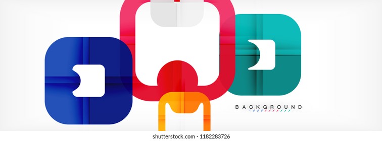 Square geometric background, multicolored template for business or technology presentation or web brochure cover layout, vector wallpaper.