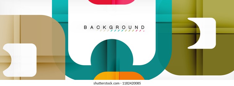 Square geometric background, multicolored template for business or technology presentation or web brochure cover layout, vector wallpaper.