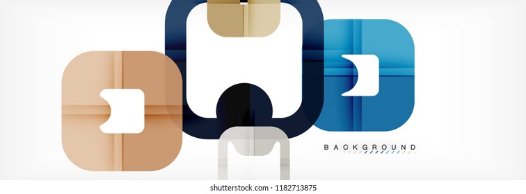 Square geometric background, multicolored template for business or technology presentation or web brochure cover layout, vector wallpaper.