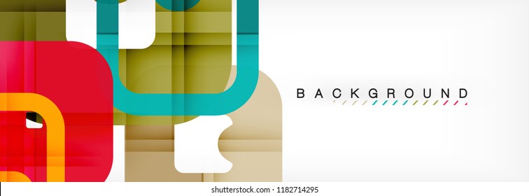 Square geometric background, multicolored template for business or technology presentation or web brochure cover layout, vector wallpaper.