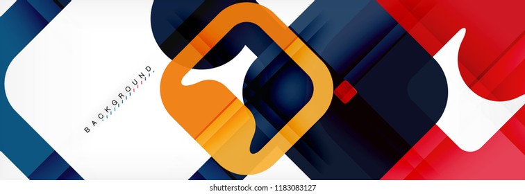 Square geometric background, multicolored template for business or technology presentation or web brochure cover layout, vector wallpaper.