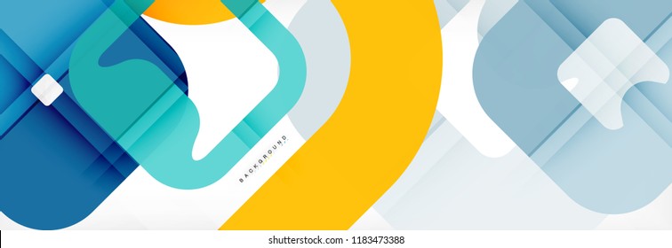 Square geometric background, multicolored template for business or technology presentation or web brochure cover layout, vector wallpaper.