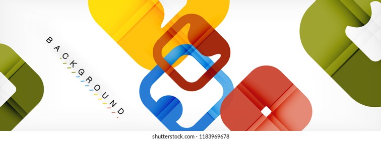 Square geometric background, multicolored template for business or technology presentation or web brochure cover layout, vector wallpaper.