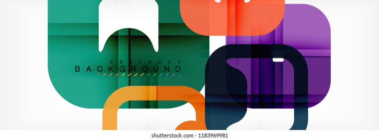 Fondo geométrico cuadrado, plantilla multicolor para presentación de negocios o tecnología o diseño de portada de folletos web, fondo de pantalla vectorial.