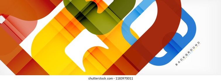 Fondo geométrico cuadrado, plantilla multicolor para presentación de negocios o tecnología o diseño de portada de folletos web, fondo de pantalla vectorial.