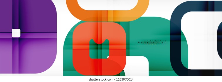 Square geometric background, multicolored template for business or technology presentation or web brochure cover layout, vector wallpaper.
