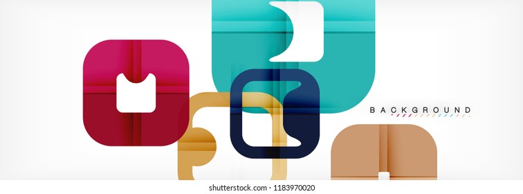 Square geometric background, multicolored template for business or technology presentation or web brochure cover layout, vector wallpaper.