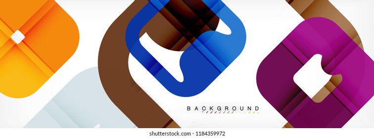 Square geometric background, multicolored template for business or technology presentation or web brochure cover layout, vector wallpaper.