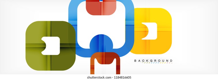 Square geometric background, multicolored template for business or technology presentation or web brochure cover layout, vector wallpaper.