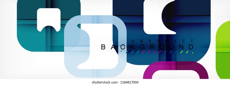 Square geometric background, multicolored template for business or technology presentation or web brochure cover layout, vector wallpaper.