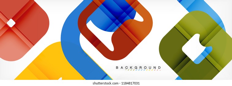 Square geometric background, multicolored template for business or technology presentation or web brochure cover layout, vector wallpaper.