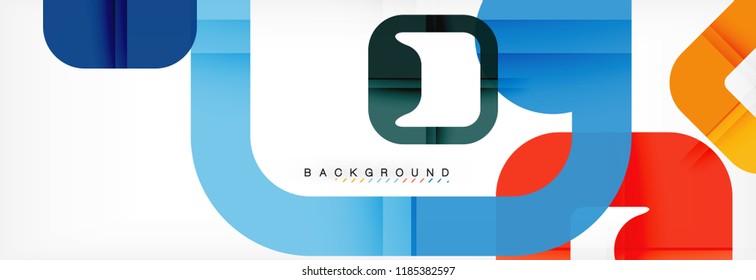 Square geometric background, multicolored template for business or technology presentation or web brochure cover layout, vector wallpaper.