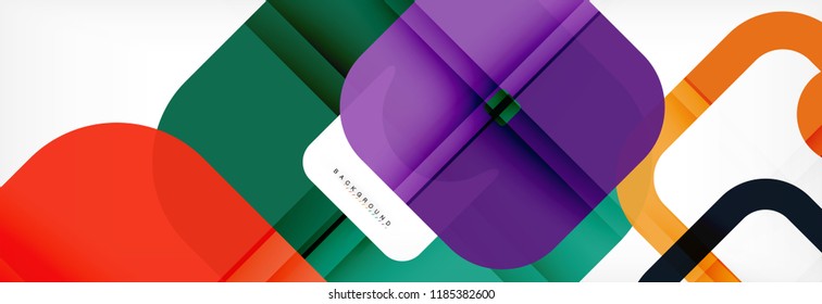 Fondo geométrico cuadrado, plantilla multicolor para presentación de negocios o tecnología o diseño de portada de folletos web, fondo de pantalla vectorial.