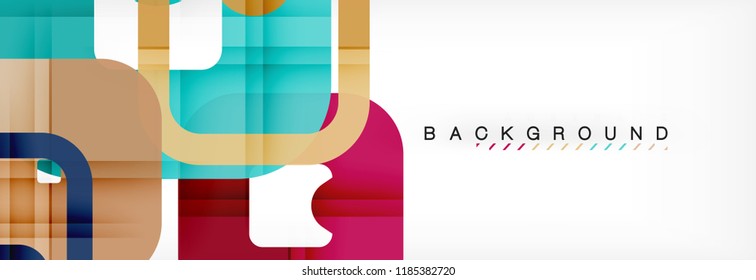 Square geometric background, multicolored template for business or technology presentation or web brochure cover layout, vector wallpaper.