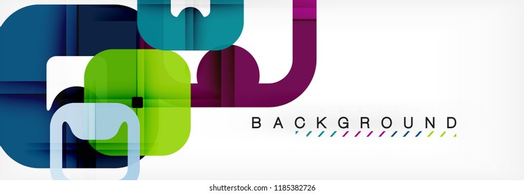 Square geometric background, multicolored template for business or technology presentation or web brochure cover layout, vector wallpaper.