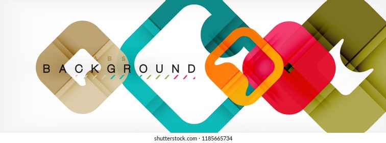 Square geometric background, multicolored template for business or technology presentation or web brochure cover layout, vector wallpaper.