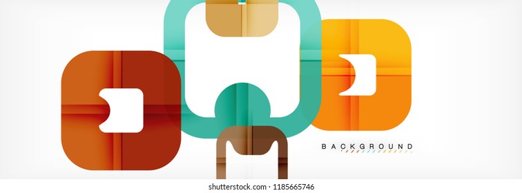Square geometric background, multicolored template for business or technology presentation or web brochure cover layout, vector wallpaper.