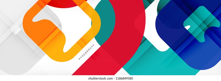 Square geometric background, multicolored template for business or technology presentation or web brochure cover layout, vector wallpaper.